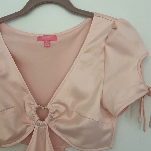 Dollskill Pink Satin Cut Out Party Dress - Picture 2 of 3